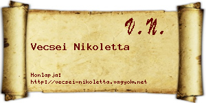 Vecsei Nikoletta névjegykártya